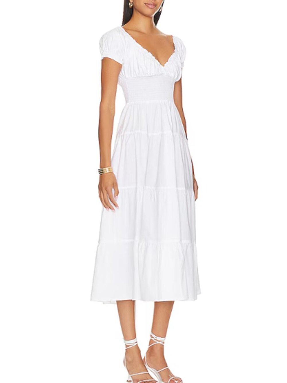 WeWoreWhat Tiered Midi Dress with Smocking